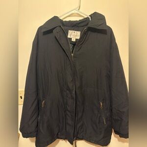 Fox Fur Trim Black Women’s Medium Winter Coat Cabincore Gorpcore Luxury Street